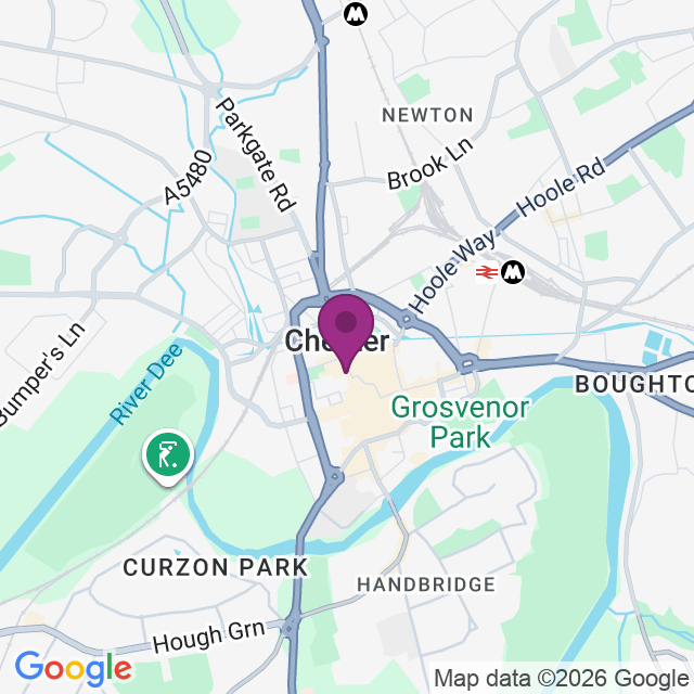 Map showing Chester Town Hall,
33 Northgate St, Chester CH1 2HQ