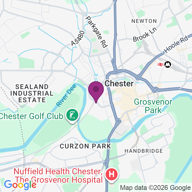 Map showing The Racecourse, Chester CH1 2LY